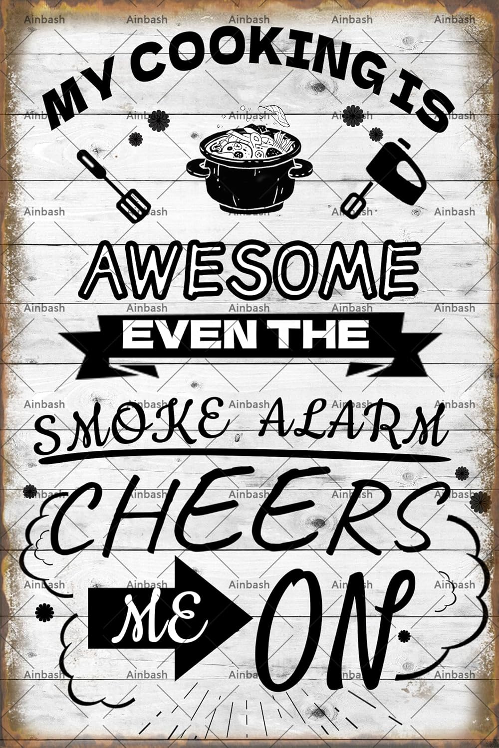 Home Cooking Quotes Sayings - Funny Metal Tin Sign My Cooking