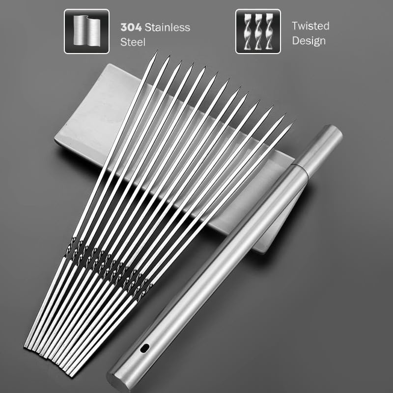 Stainless Steel Barbecue Skewe - Dosa Pan Iron 评论和价格