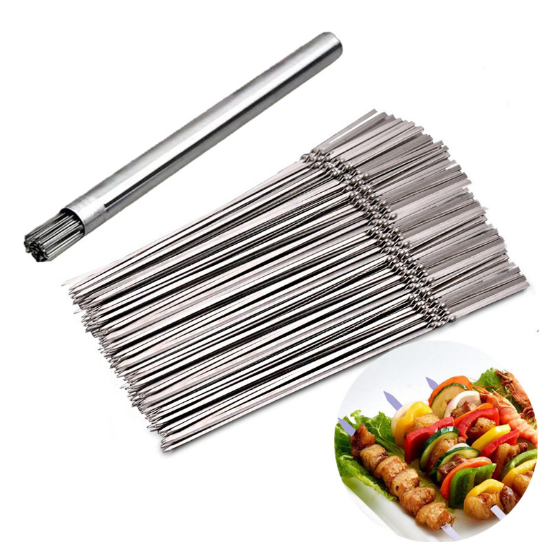Stainless Steel Barbecue Skewe - Dosa Pan Iron 评论和价格